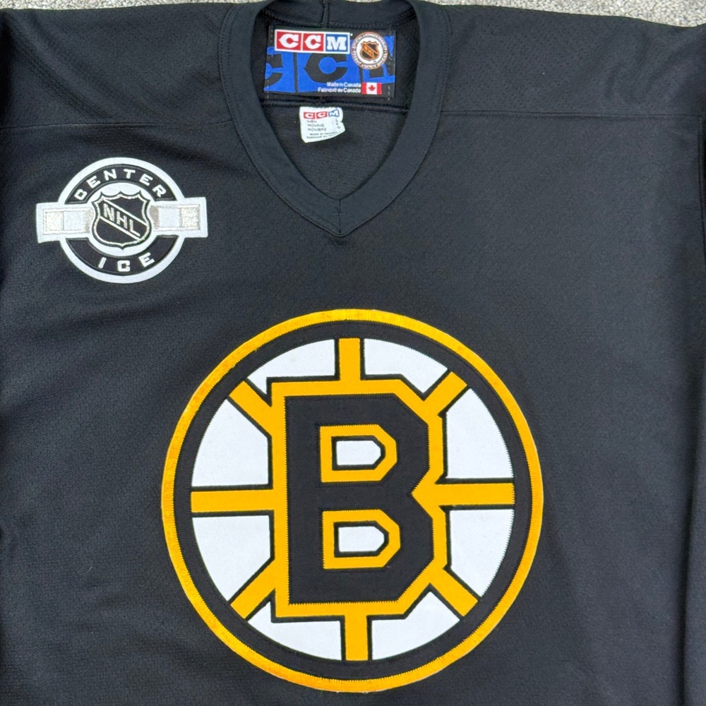 Vintage CCM Boston Bruins Center Ice Hockey Jersey Mens L Made Canada NHL